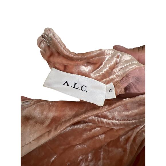 A.L.C. Size 0 Gemma Velvet Long Sleeve Mini Dress - Picture 4 of 6